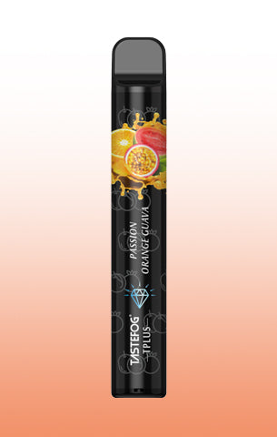 Vape desechable tastefog tplus 800 caladas fruta de la pasion y naranja passion orange guava legal españa